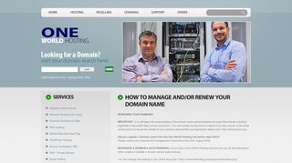 One World Hosting - Manage/Renew Your Domain Name