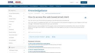 How to access the web based email client ... - One World Hosting