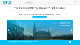 The Summit 2018 The Hague: 17 - 20 October | One Young World
