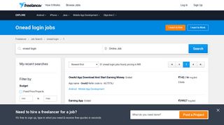 Onead login Jobs, Employment | Freelancer