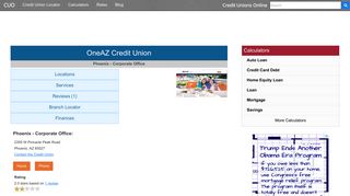 OneAZ Credit Union - Phoenix, AZ - Credit Unions Online