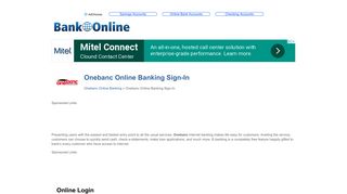 Onebanc Online Banking Sign-In - Bank Online