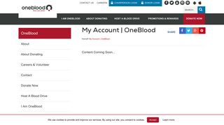 My Account | OneBlood | OneBlood