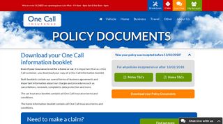Download your Policy Documents - One Call Insurance