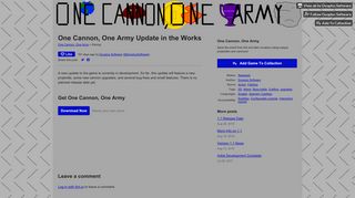 One Cannon, One Army Update in the Works - Duoplus Software - Itch.io