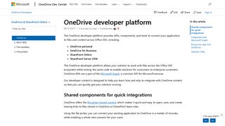 OneDrive for Developers - OneDrive dev center | Microsoft Docs