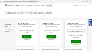 OneDrive for Business – Plans & Pricing | Office 365