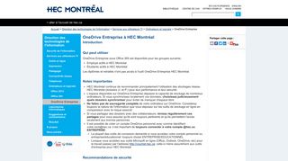 HEC Montréal | OneDrive Entreprise