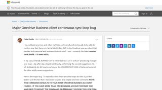 Major Onedrive Business client continuous sync loop bug - Microsoft ...