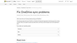 Fix OneDrive sync problems - Office Support