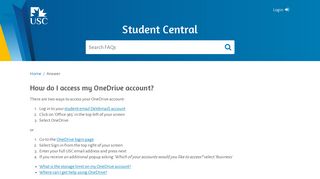 How do I access my OneDrive account? - Student Central