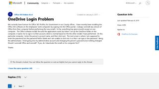 OneDrive Login Problem - Microsoft Community
