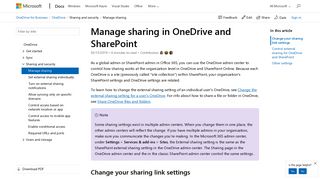 Manage sharing in OneDrive and SharePoint | Microsoft Docs