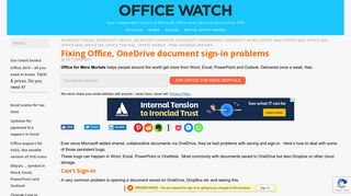 Fixing Office, OneDrive document sign-in problems - Office Watch