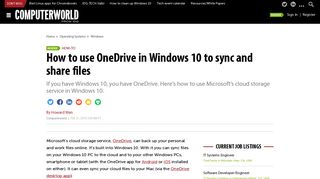 How to use OneDrive in Windows 10 to sync and share files ...