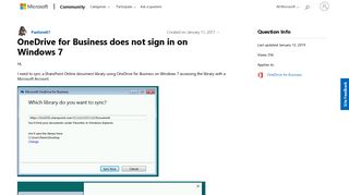 OneDrive for Business does not sign in on Windows 7 - Microsoft ...