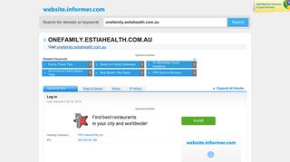onefamily.estiahealth.com.au at Website Informer. Log in. Visit ...