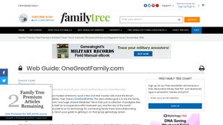 Web Guide: OneGreatFamily.com - Family Tree