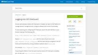 Logging into GFI OneGuard - GFI Software