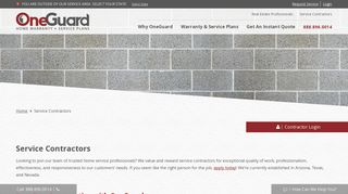 Service Contractors - OneGuard Home Warranties