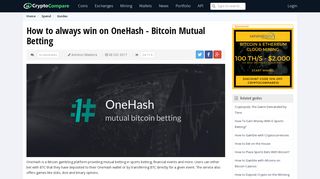 How to always win on OneHash - Bitcoin Mutual Betting ...
