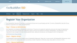 Register Your Organization | One Health Port