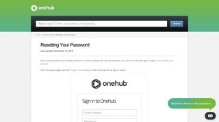 Resetting Your Password — Onehub