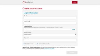 Create an account - One Legal