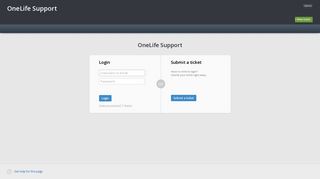 OneLife Support - Helpdesk Software Login