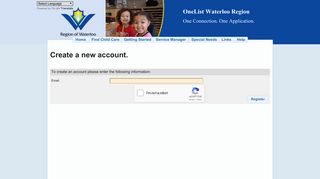 Register - Child Care Waitlist - OneList Waterloo Region - OneHSN