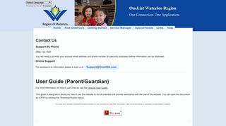 Help - Child Care Waitlist - OneList Waterloo Region - OneHSN