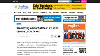 'I'm having a heart attack': 28 wins on one Lotto ticket | Sunshine Coast ...