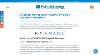 ONEMINT Payroll User Reviews, Pricing & Popular Alternatives