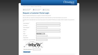 Customer Portal | Request a Customer Portal Login - visi - OneNeck IT ...