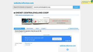 onenet.centralengland.coop at WI. Central England Co-operative ...