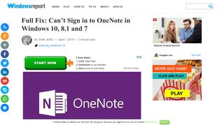 Full Fix: Can't Sign in to OneNote in Windows 10, 8.1 and 7
