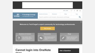 Cannot login into OneNote 2016 - IT Answers - IT Knowledge Exchange