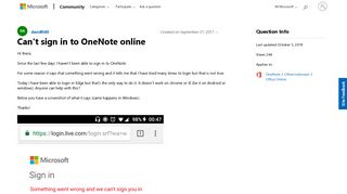 Can't sign in to OneNote online - Microsoft Community