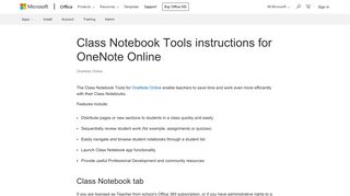 Class Notebook Tools instructions for OneNote Online - OneNote