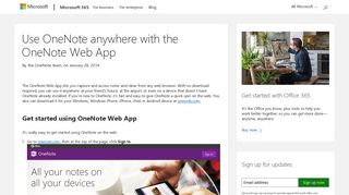Use OneNote anywhere with the OneNote Web App - Microsoft 365 ...