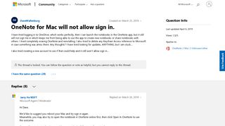 OneNote for Mac will not allow sign in. - Microsoft Community