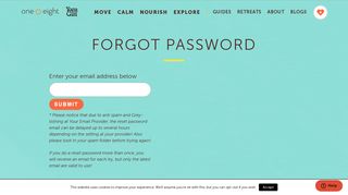 Forgot Password - oneOeight