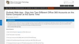 Outlook Web App - Sign Into Two Different Office 365 Accounts on the ...