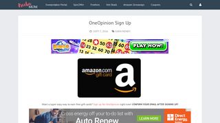 OneOpinion Sign Up - Freebie Mom
