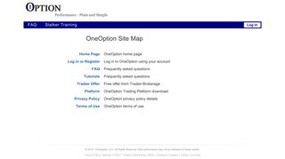 OneOption Site Map