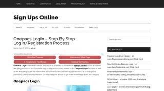 Onepacs Login – Step By Step Login/Registration Process