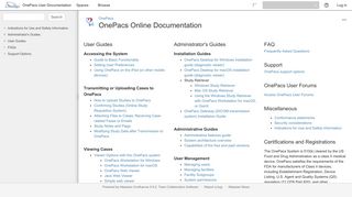 OnePacs Online Documentation - OnePacs - OnePacs User ...