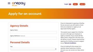 Apply for an account | OnePay