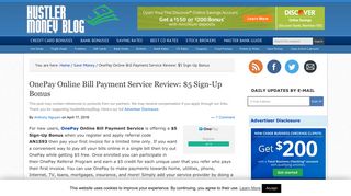 OnePay Online Bill Payment Service Review: $5 Sign-Up Bonus