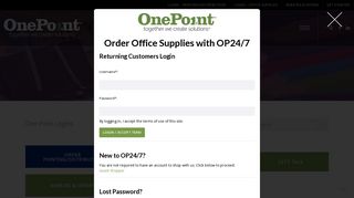 Login - Order Office Supplies - One Point